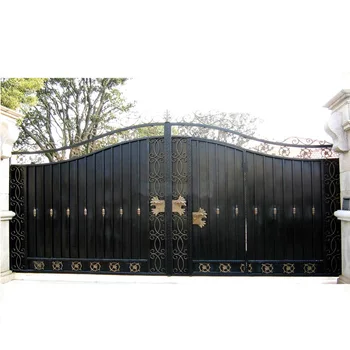 Antique Wrought Iron Garden Gate with Automatic Opening Pattern New Factory-Product Hot Dip Galvanized Frame