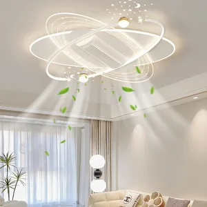 JACKSUN New Smart Nordic Modern Ceiling Fan Lamp for Bedroom Room and Living Room 6-Speed with LED Light Source
