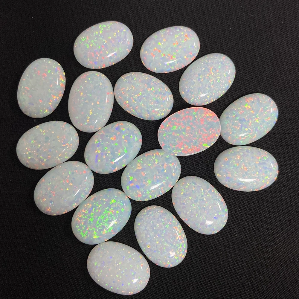 エチオピア産ホワイトオパールトリリアントカボションカットルース3.30ct 手芸素材・材料 大粒 天然ホワイトオパール8.540ct カボションカット ②