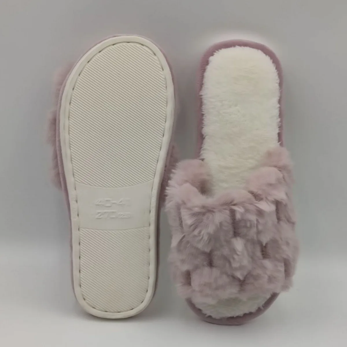 Women's Winter Fashion Indoor for Slippers Simple Home Fluffy Plush Closed Toe Anti-Slip White Soft Bottom Indoor House Slippers