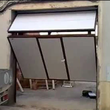 Shandong Jinan Deda Factory Price Vertical Folding Door Customized Color Aluminum Alloy Folding Glass Double Garage Door
