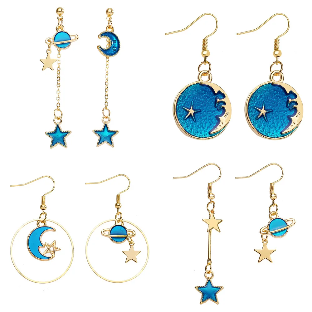 blue moon earring hoops