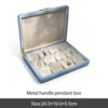 Caja colgante con asa de metal azul