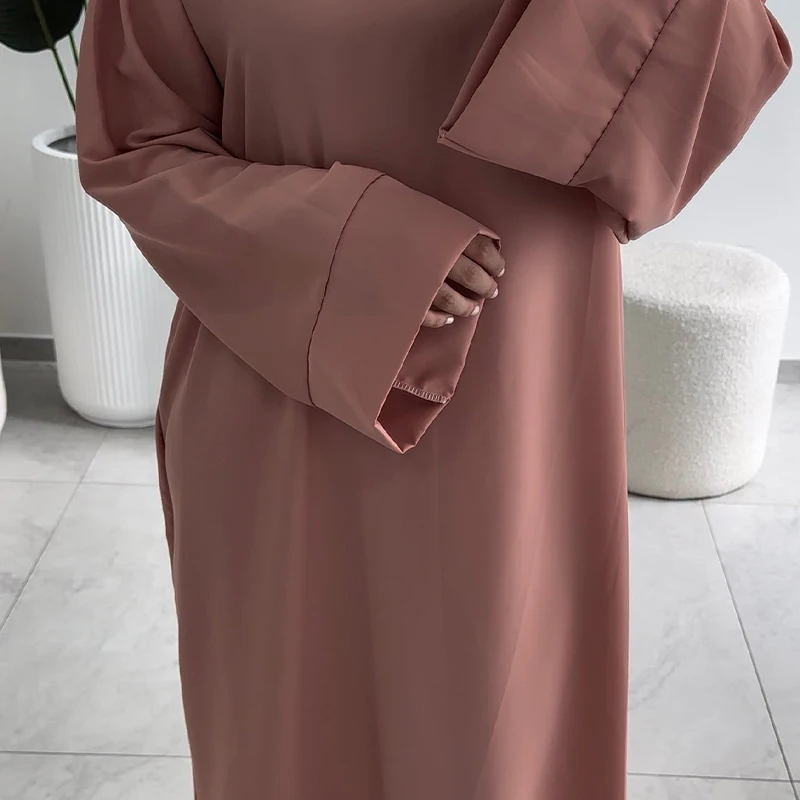 2024 New Design Australia Solid Color Wholesale Custom Modest Abaya Women Muslim Dress Breathable 100% Cotton Women Abaya