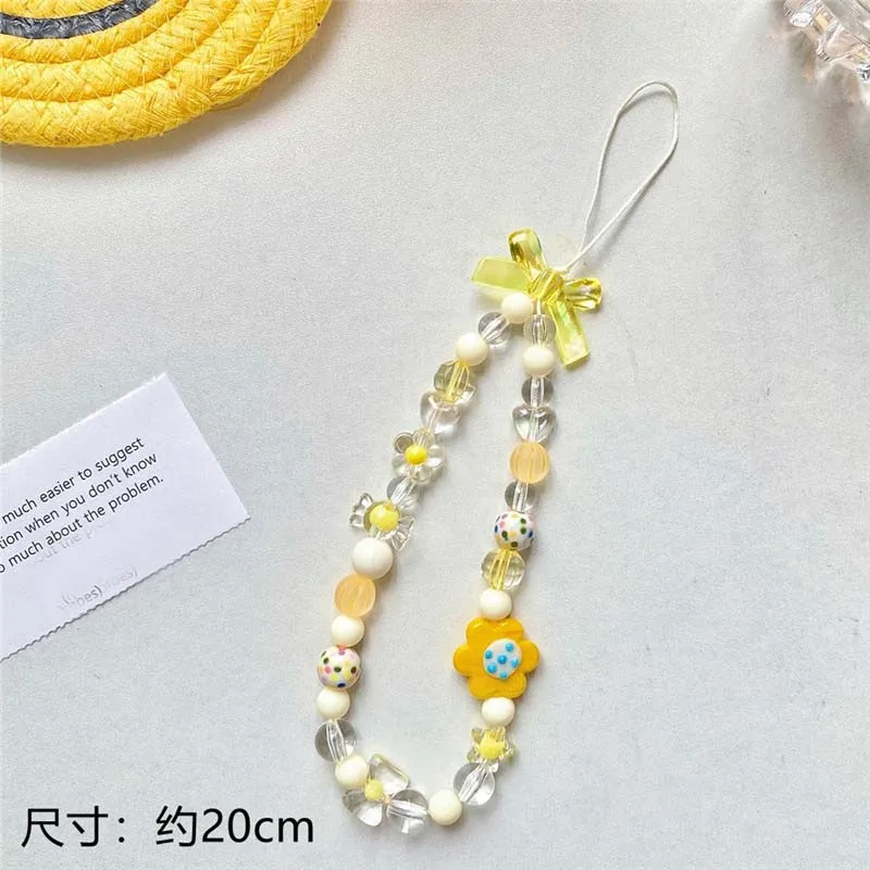Elegant Bow Beaded Phone Charm Lanyard