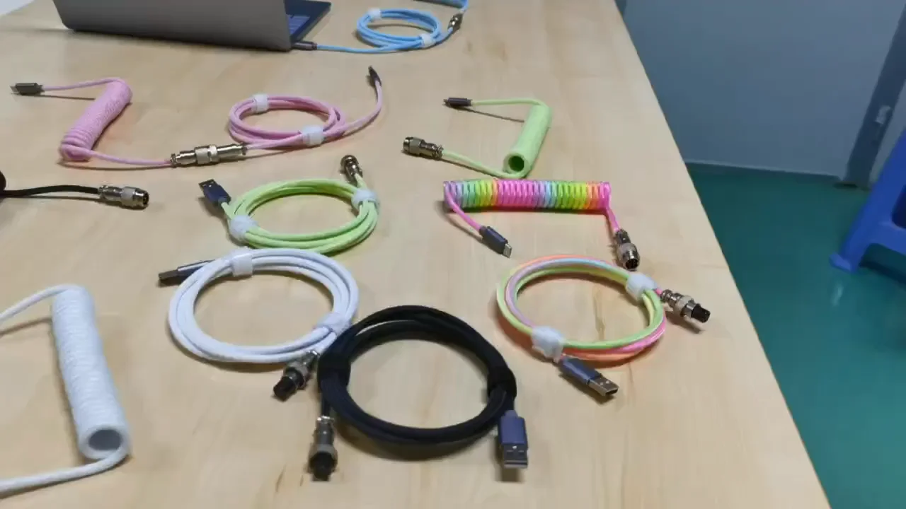 Oem Custom Usb Type C Paracord Gx12 Tab Coil Coiled Mechanical Keyboard