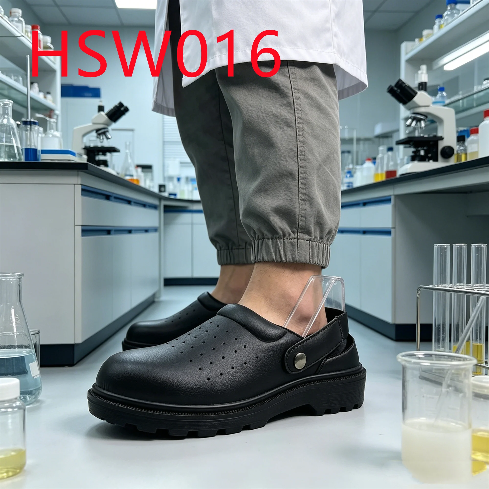 HY,Restaurant Kitchen Adjustable Straps Design Safety Clogs Operation Room Anti-germ Work slippers with Steel Toe HSW016