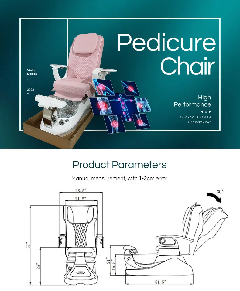 Luxury Nail Salon Equipment Pedicure Manicure Chair Foot Spa Massage