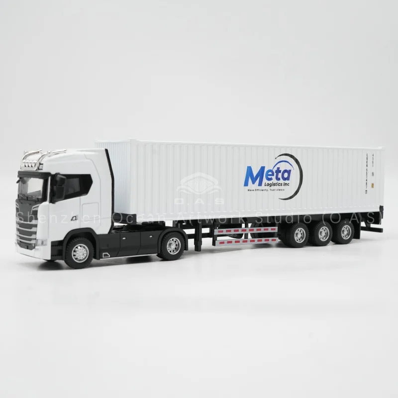 【L】نموذج حاوية O.A.S من مصنع الشحن هدية مخصصة بمقياس 1:50 من معدن ميتا لعبة شاحنة بنموذج مصغر