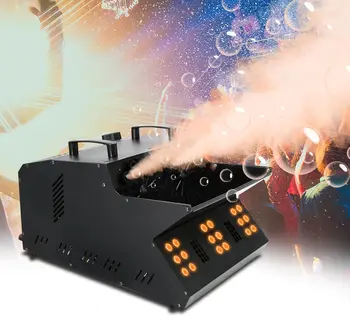 1500w Smoke Bubble Machine for Wedding Party Show RGB 3 in 1 LED Fog Bubble Machine DMX512 Remote Control Smoke Machine