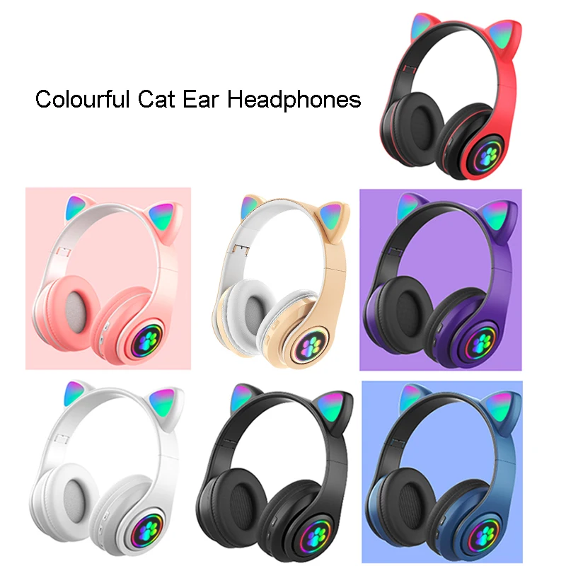 Auriculares inalámbricos B39 Cat Claw para niños, estéreo, bonitos, color  rosa