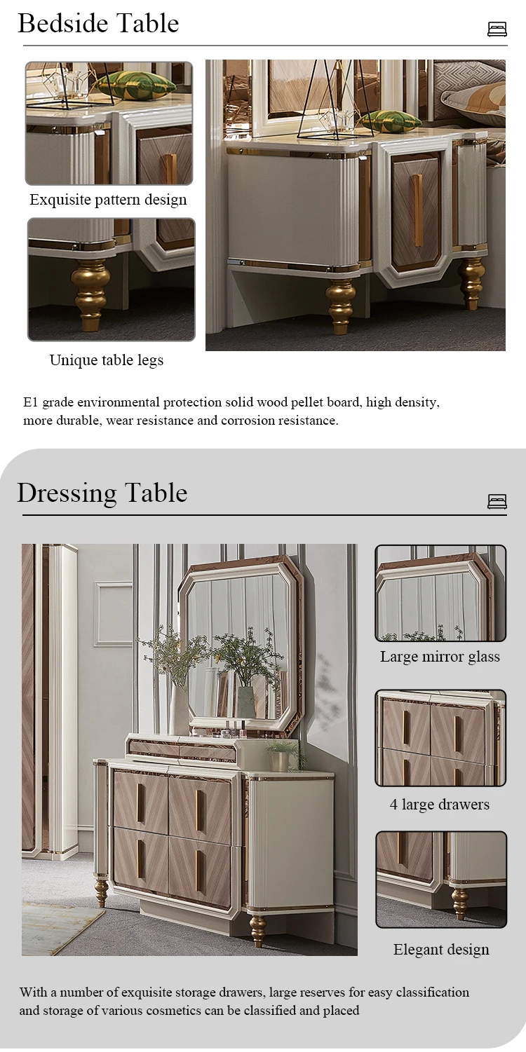 Luxury Royal King Size Bedroom Sets Elegant Super Size Turkish Style