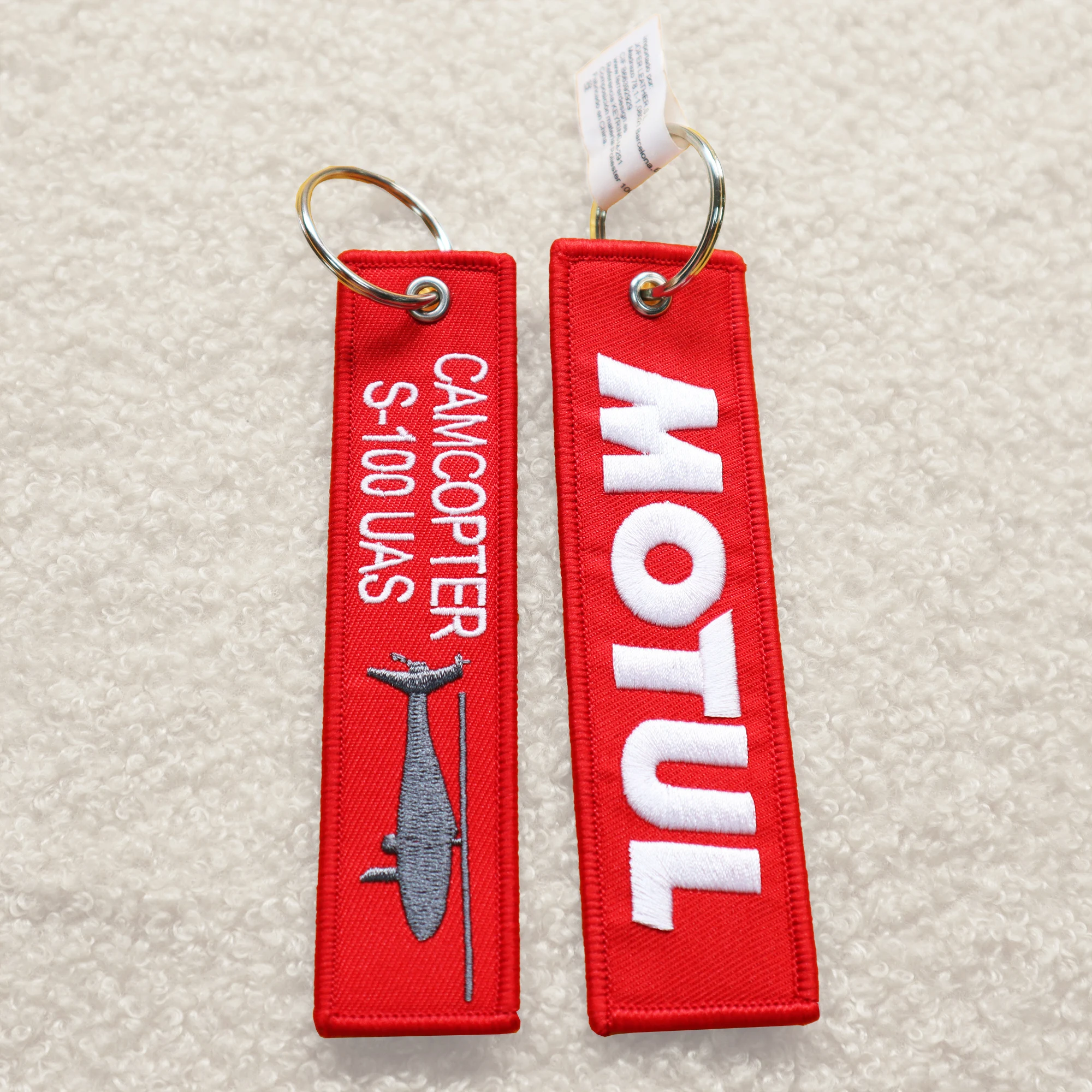 Flight Custom Logo Keychain Tag Embroidered Key Ring Custom Jet Tag Key