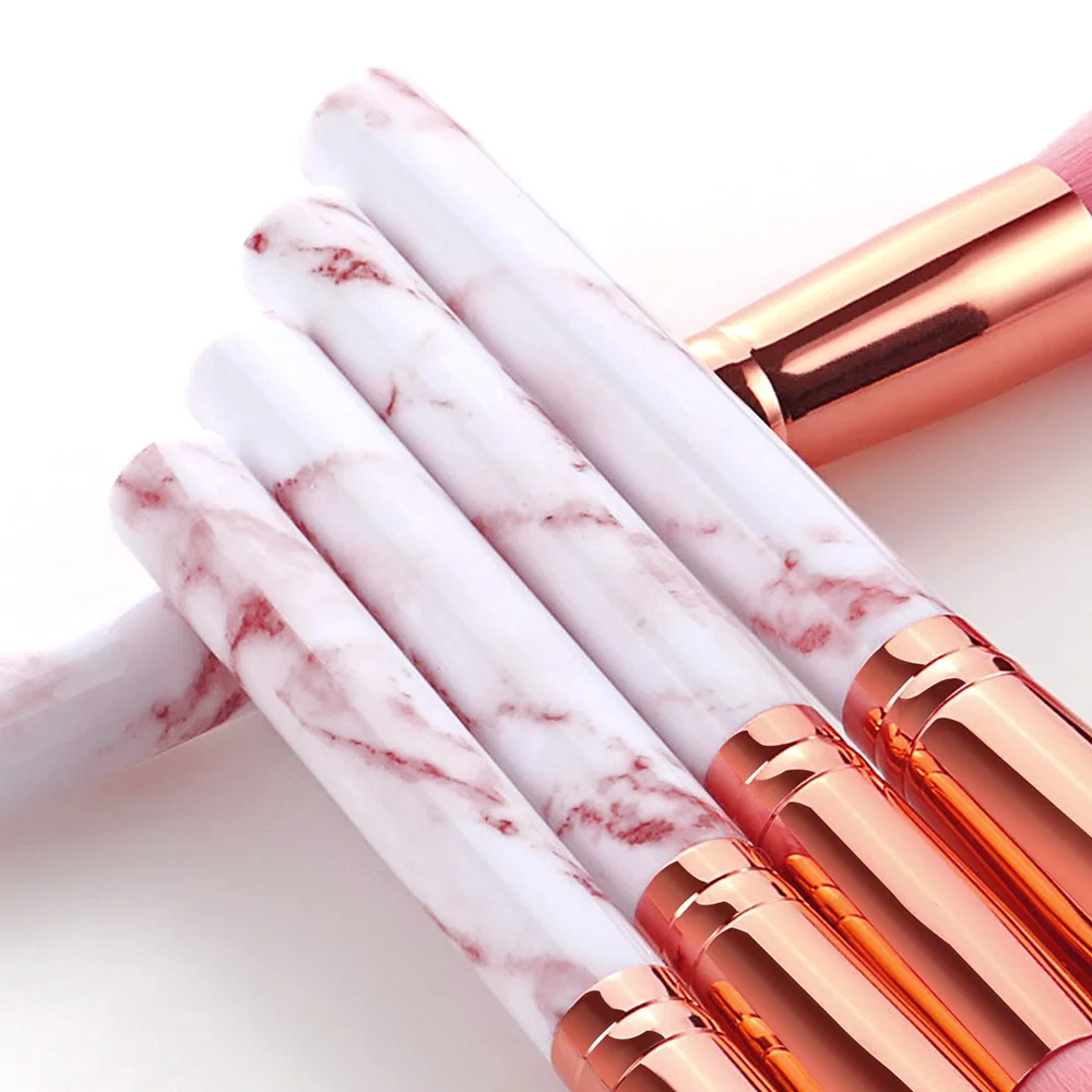 B10091 Pink Handle Private Label 10pcs Bling Makeup Brushes Set Custom