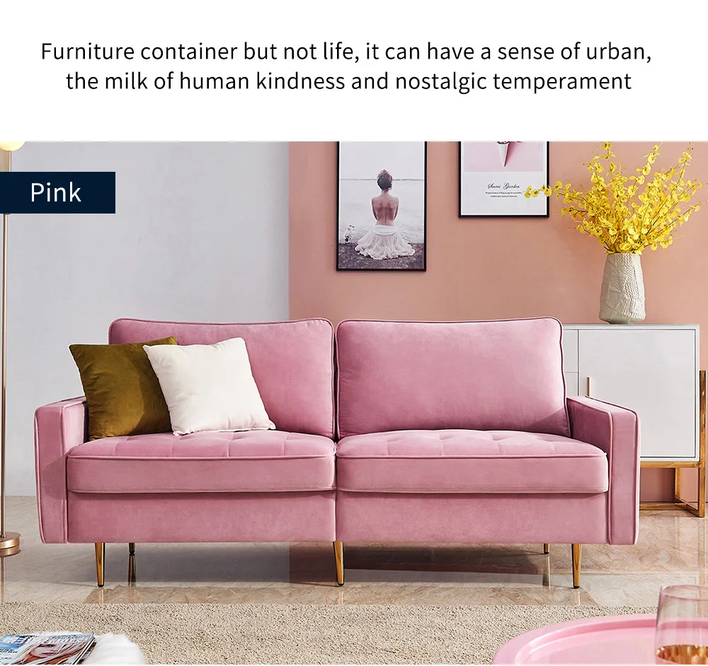 Modern Luxury Velvet Sofa Couch L Shaped Corner Sofa Set Living Room