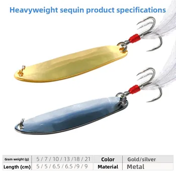 Custom Spoon Type Zinc Alloy Artificial Hard Bait Large Gram Weight Sequins Dragon Scales 20-30-40-50g Dogfish Bambos Fishing – Metal Jig – view 3
