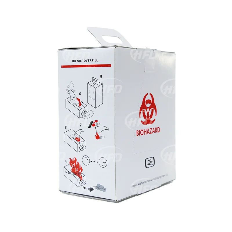5L/10L Cardboard Sharps Container Biohazardous Medical Safety Box for Needle Disposal