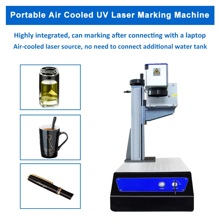 Portable Mini UV Laser Marking Machine Laser Engraving Machine for Glass Crystal Plastic