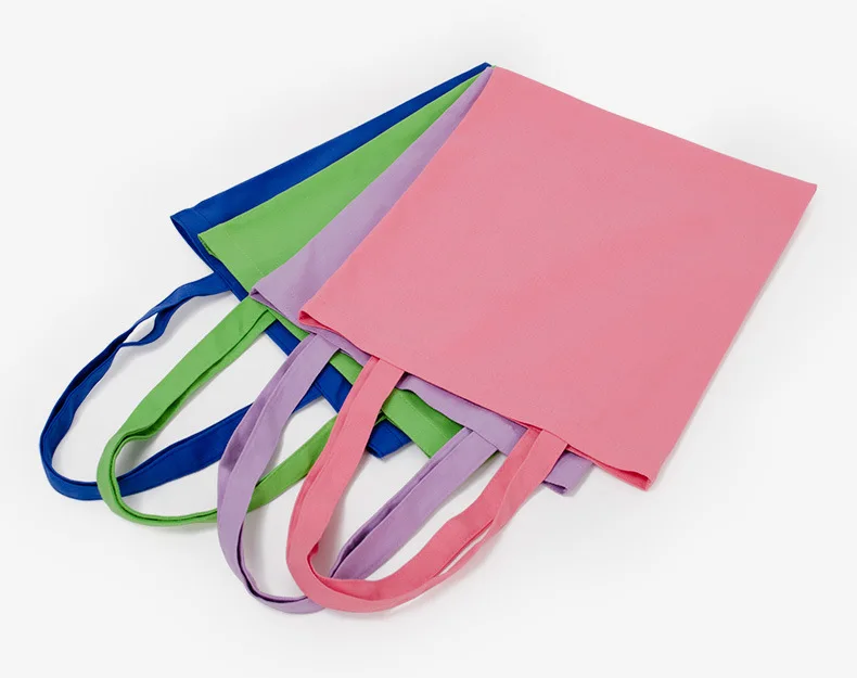 Wholesale Colorful Blank Eco-friendly Polyester-Cotton Shopping Tote Bags Customized Advertising Heat Transfer Printed preview 6
