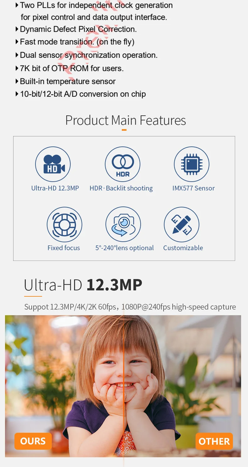 DGZX MIPI 12MP 4K2K 60fps HDR IMX378 camera module插图2