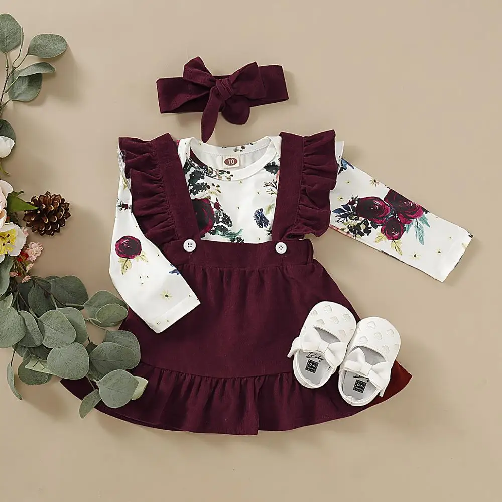 New Arrival Baby Girls Clothes Sets Toddler Girl Floral Romper Flutter Suspender Dress Headband 3pcs Newborn Baby Girl Costume Buy Baby Girl Floral Romper With Suspender Dress Outfits Kids Pinkchildhood Clothing Sets European