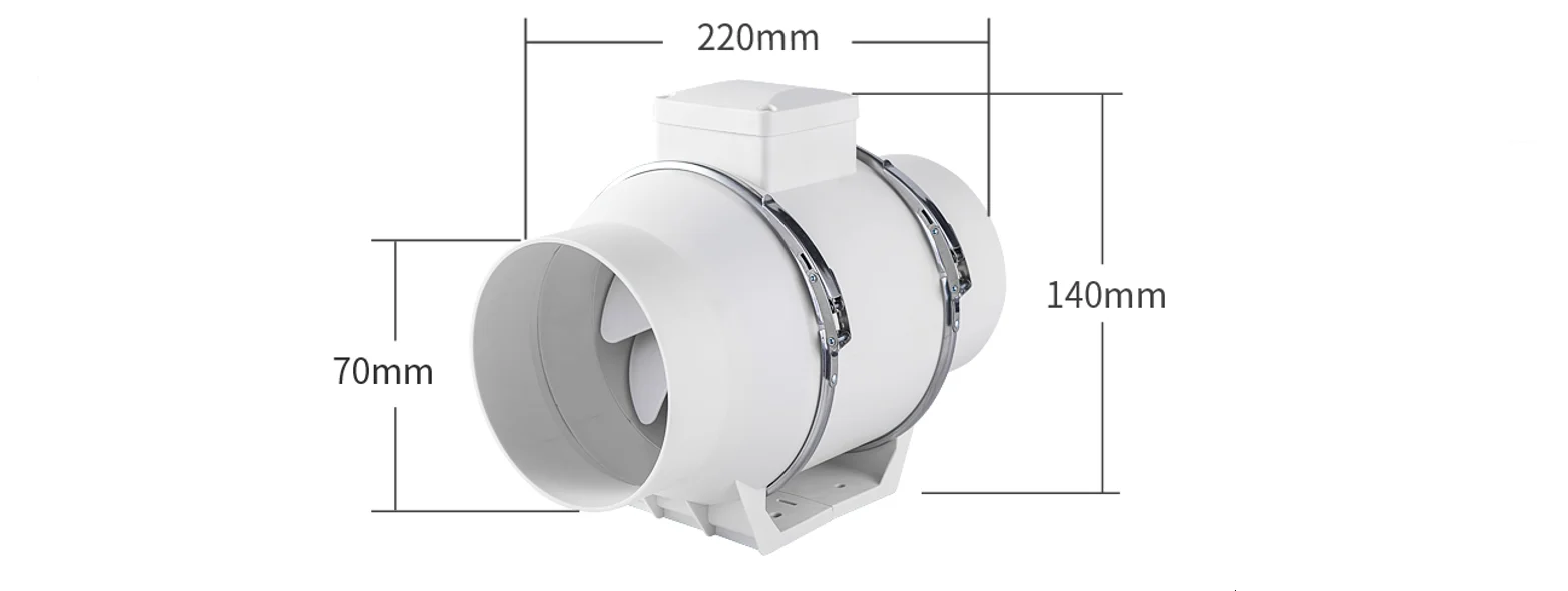 Inline Duct Fan, 220V, 120mm, Plastic - detail 26