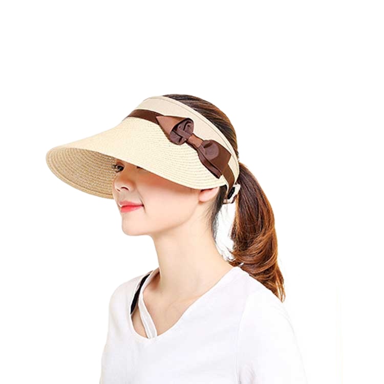 Raelse New Wide Brim Straw Sun Hat Foldable Visors Cap Plain Versatile for Sports Cycling Outdoor Travel Daily Fishing Business