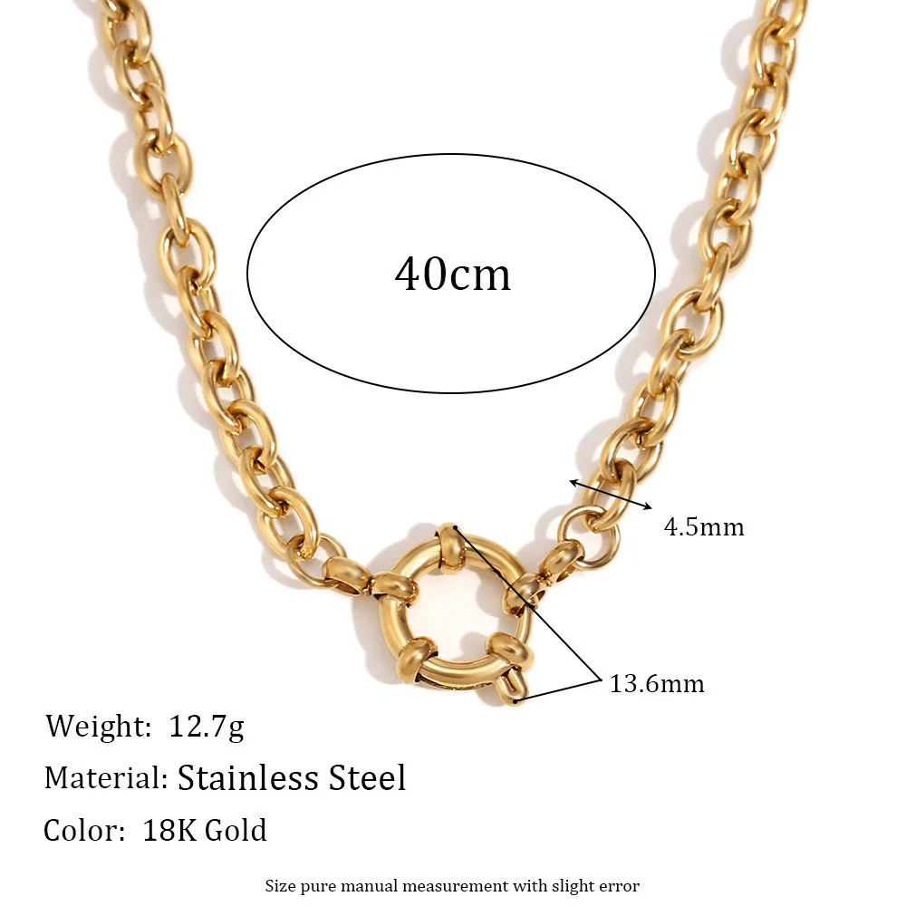 316l Stainless Steel Jewelry 18k Gold Necklace Geometry Women Fashion Pendant Necklaces aperçu 5