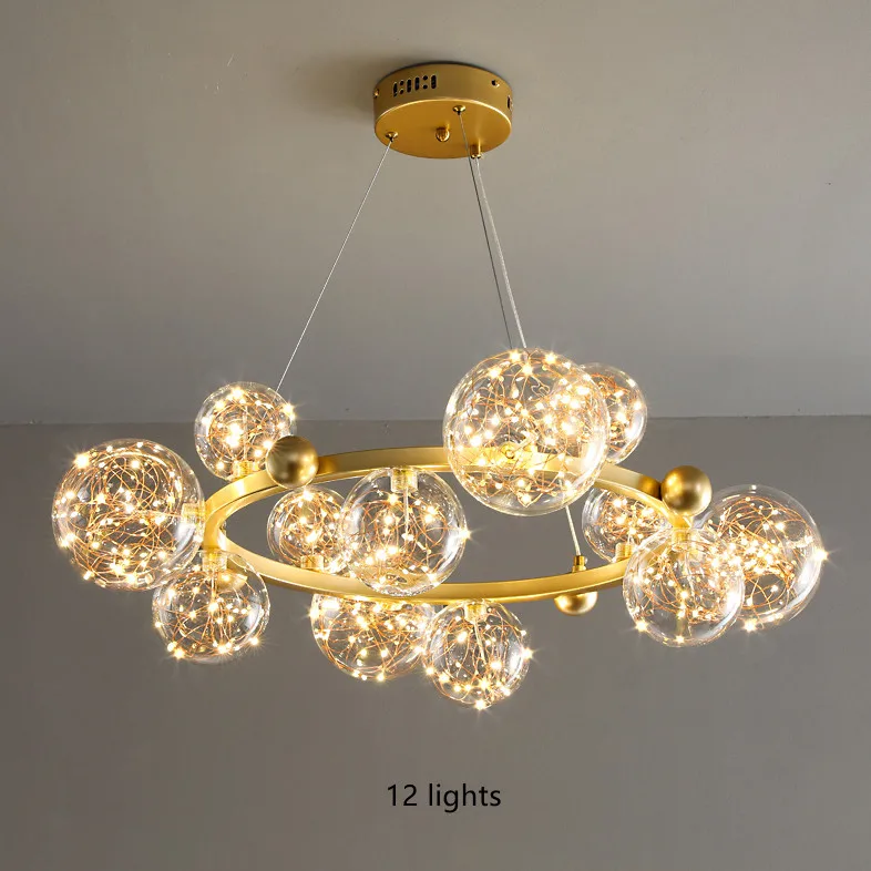 Circular chandeliers imported from china modern glass ball chandelier pendant lamp for kitchen gold led light chandelier pendant