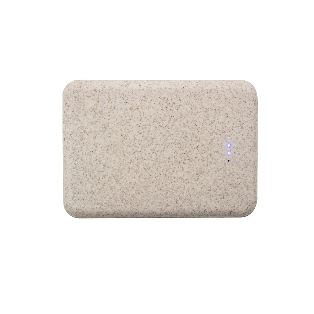 Natural Wheat Straw Power Bank 5000 MAh Battery Capacity Power Supply