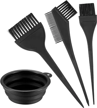 Hot Sale Hair Color Mixing Bowl and Hair Color Comb Hair Color Brush 4 Piece Set