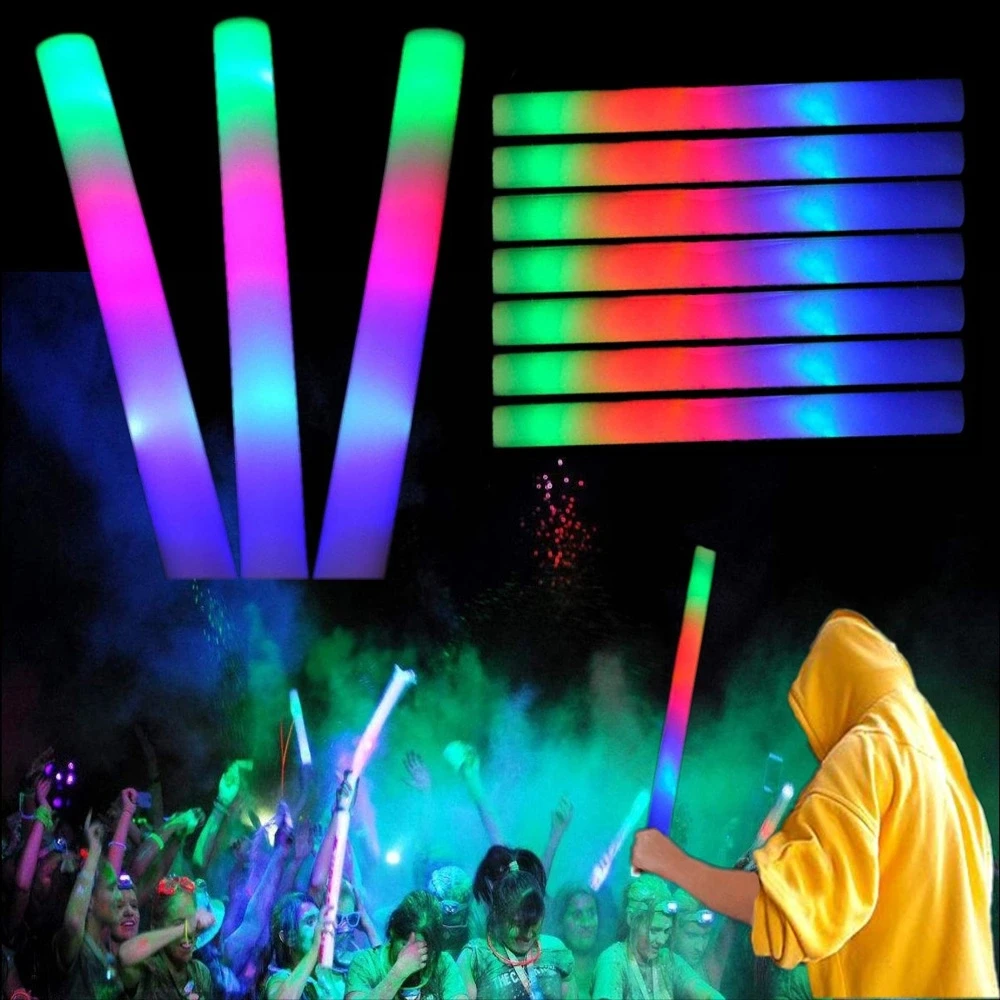 Custom LED Glow Foam Stick Cheap Led Baton Stick Foam Night Run Use Flashing Light up Cheering Stick Led Foam Baton