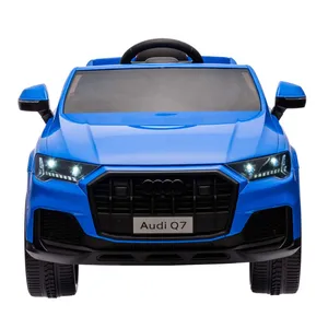 Licensed for Audi Q7 Electric Ride-on Toy Car for Kids 12 Volt Remote Controlled Light Wheel Features Battery Plastic Material