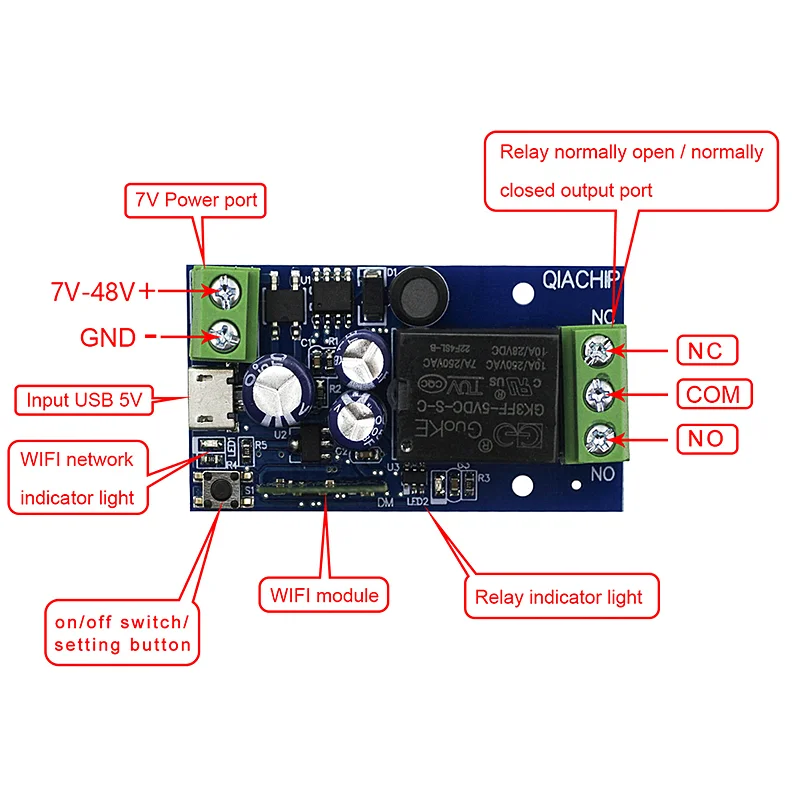 EweLink Wifi Smart Switch DC 7V 12V 24V 48V USB 5V Dry Contact Relay Timing Module Voice Control Work With Alexa Google Home
