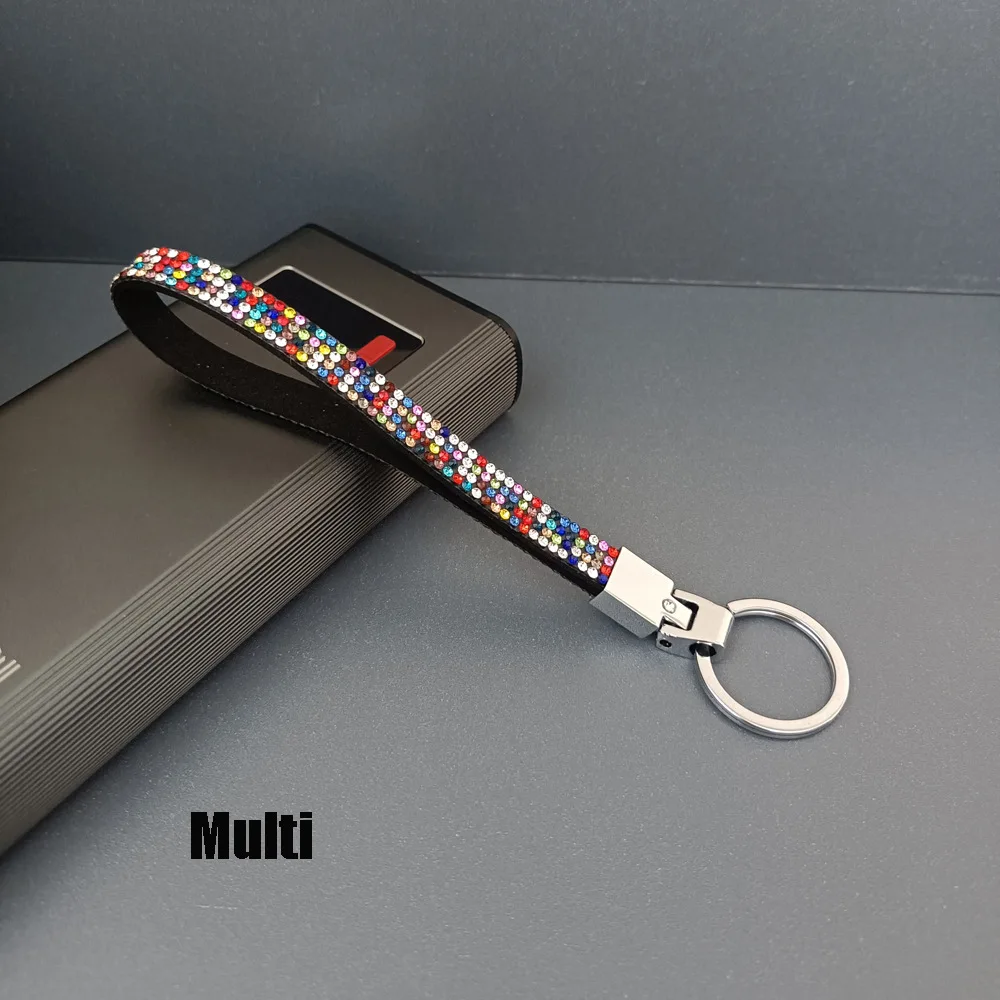 Bling Diamond Keychain Wristlet Glitter Keychain Ring Strap Rhinestone