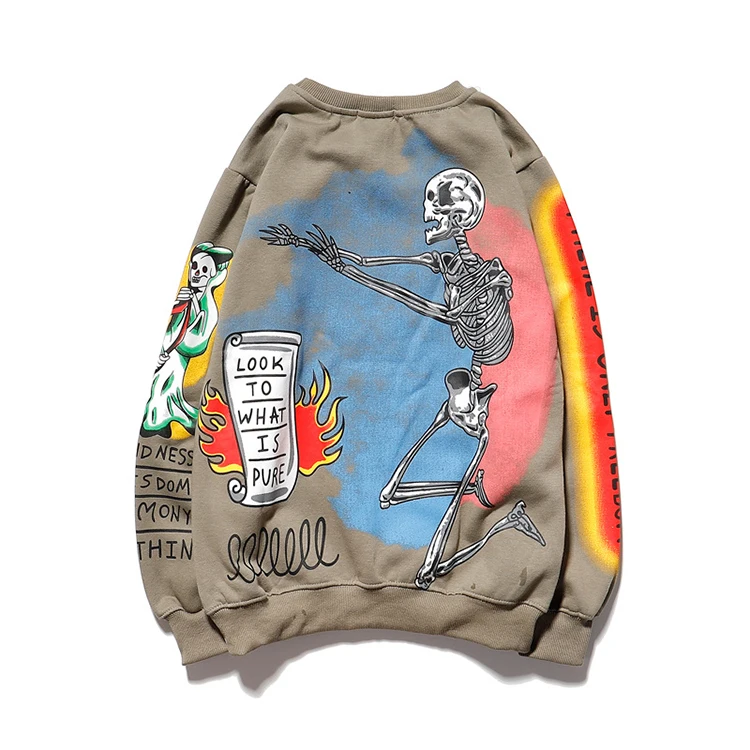 Sudadera De Algodón Con Estampado De Graffiti Para Hombre Y Mujer,Jersey  Unisex Con Estampado De Calavera,Estilo Hip Hop,Gran Oferta,Amazon Ebay -  Buy De Los Hombres Sudaderas Con Y Sin Capucha Sudaderas,Suéteres Hombres