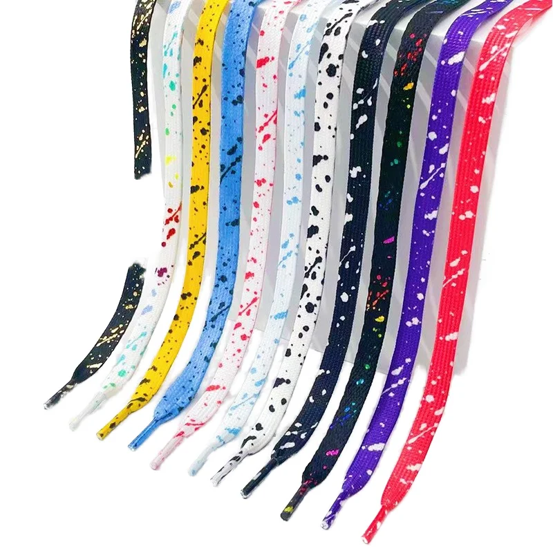 Gradient Shoe Laces 100-160CM Flat Polyester Splash Print Sneaker