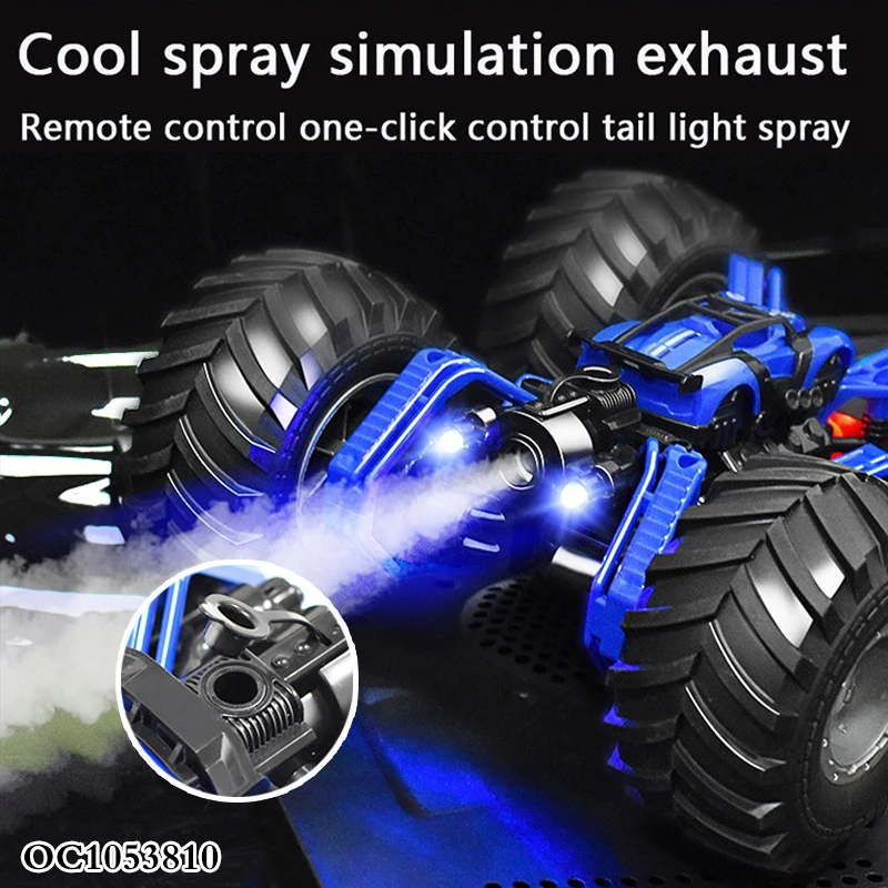 Remote Control Mist Spray Double Sided Rc Tipping Stunt Twister Car Toy Kids