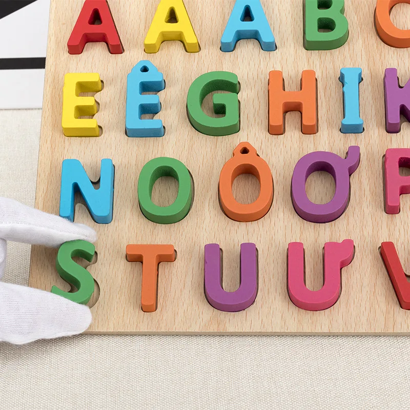 Preschool Letter Cognition Matching Board Learning Word Game Vietnamese Alphabet Puzzles
