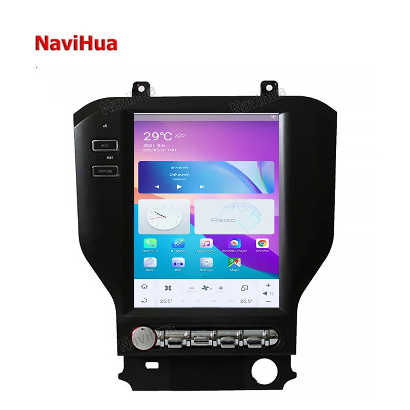 NAVIHUA Touch Screen Head Unit Android 10 Car Radio Stereo GPS Navigation DVD Multimedia Player for Ford Mustang