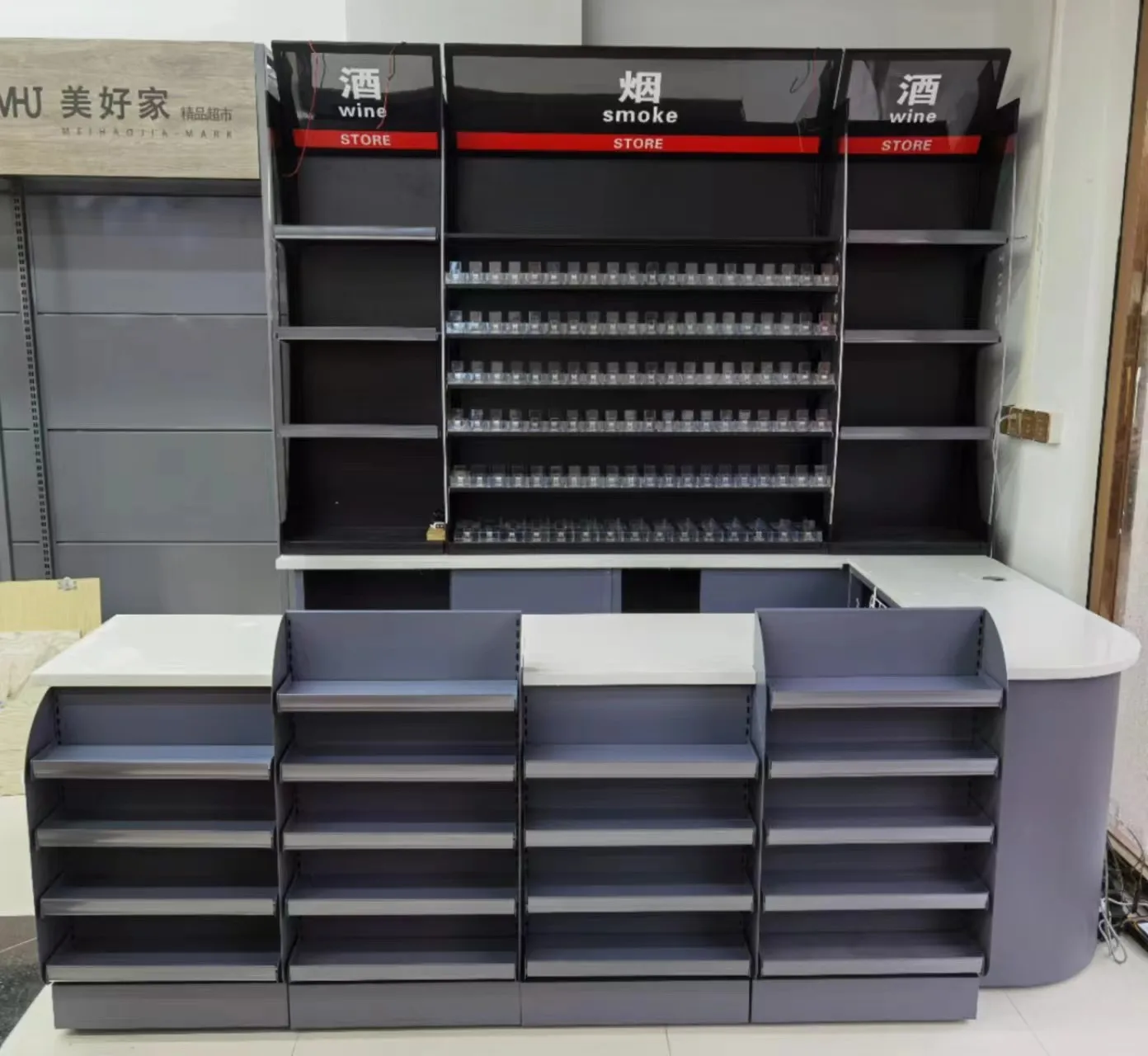 Metal Cash Counter Table Design in Shops