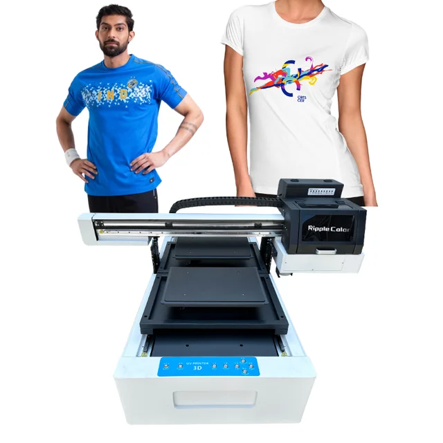 Direct to garment inkjet printer for custom t-shirts fast speed dtg printer with dual pallet 6090 dtg printer