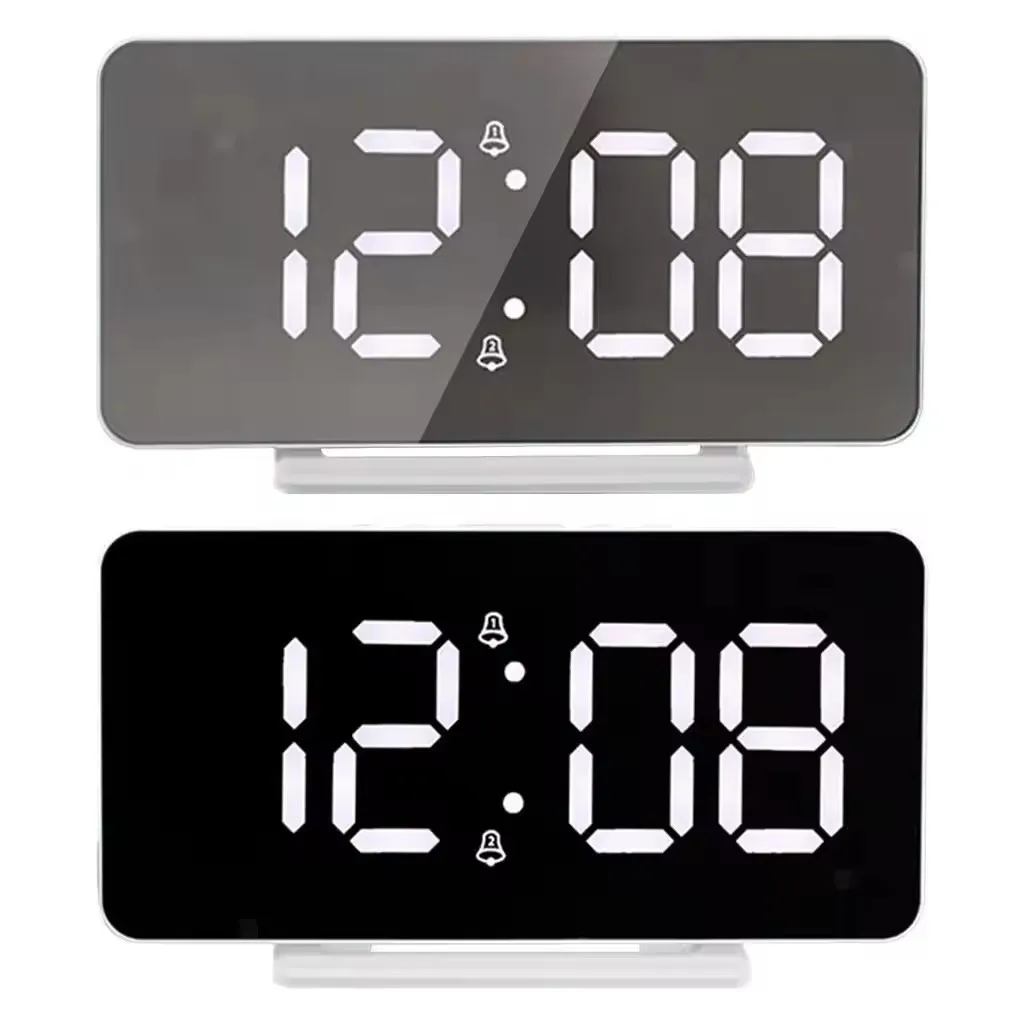 New Style Beautiful Digital Table Clock Snooze 2 Sets Ofalarm Desktop LED Table Wireless Charger Electronic Clock