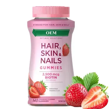 OEM/ODM Natural Women Vitamin Biotin Hair Nail Skin Growth Gummies Hair, Skin, And Nail Biotin Gummies