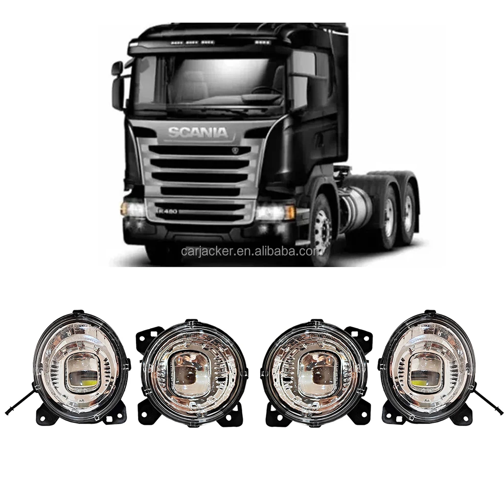 1 Pair ( LH + RH ) LED Fog Lamp for Scania Outer 1446356/1852573/1446355/2080688/Inner 1446354 1852570 1446353 1852569