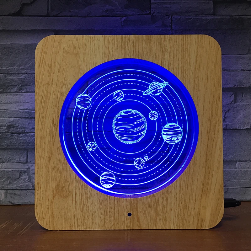 Table Photo Frame 3d Lamp Creative Products Wood Art Picture Photo