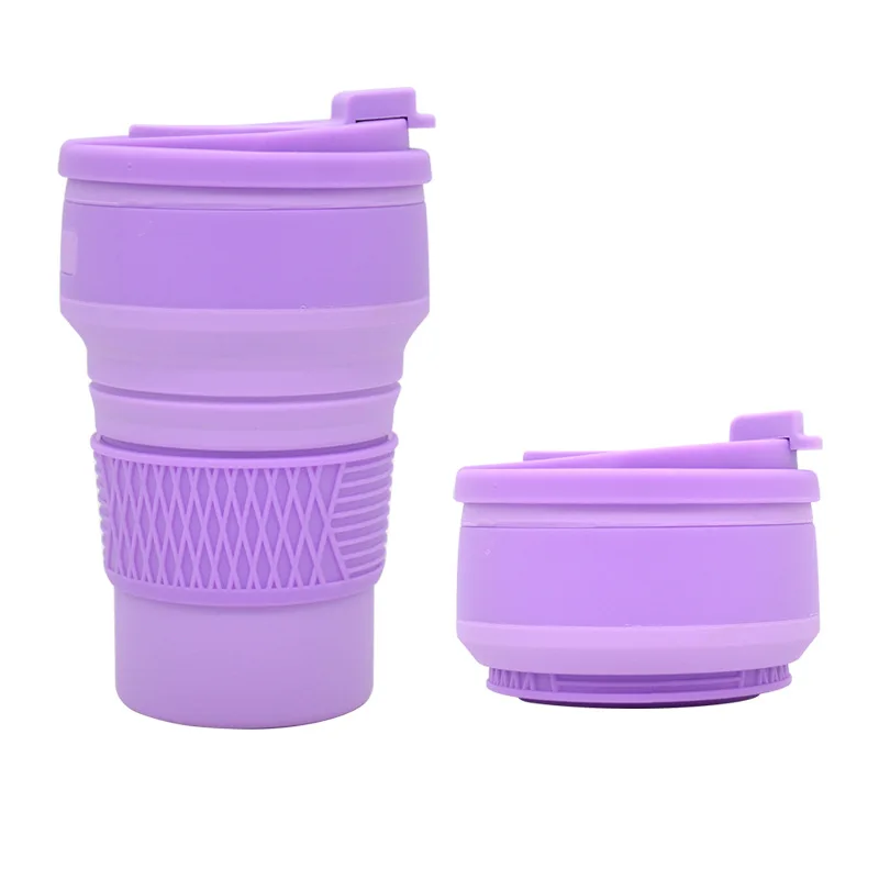 Portable Travel Foldable Silicone Coffee Cup for Outdoor Use for Milk Tea or Any Drink