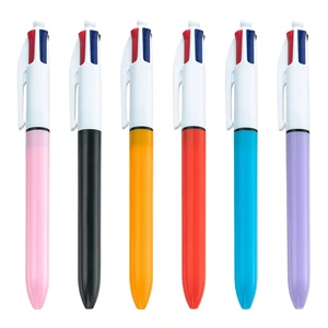Novelty Multi-Color Plastic Ballpoint Pen with Custom Logo Smooth Writing for School and Advertising Promotional Gift