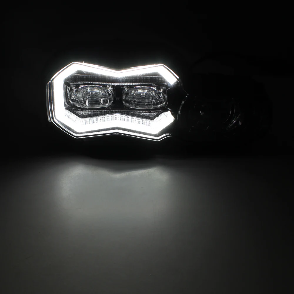 Motorcycle LED Headlight Hi-Low Beam Angel Eye DRL Kit For F650GS/F700GS/F800GS F800ADV F800R