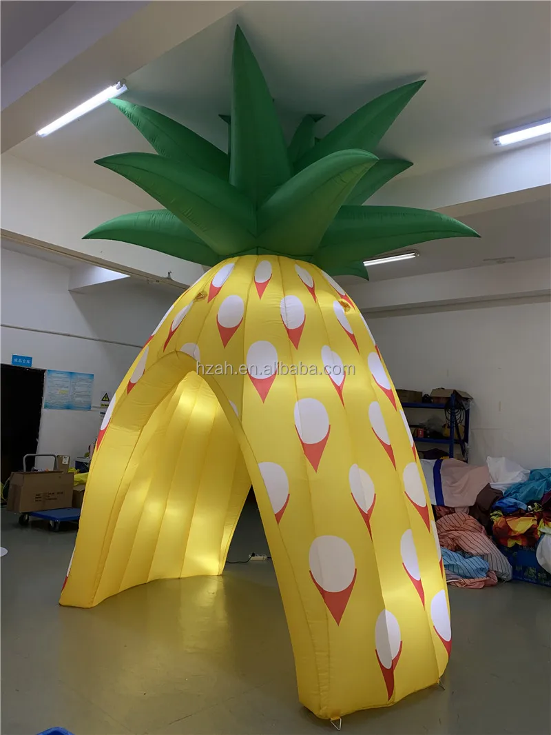 Lighting Inflatable Pineapple Shape Tent Inflatable Fruit Entrance for Advertising